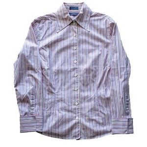 Women's pink striped Faconnable shirt size M